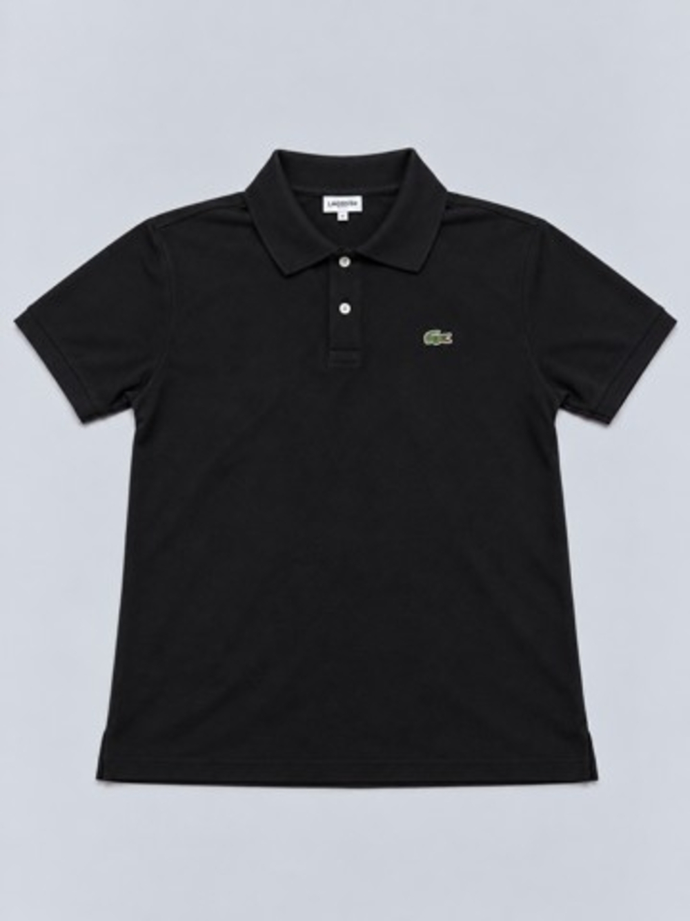 Lacoste Mens Black Polo with Green Crocodile Logo